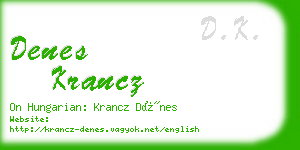 denes krancz business card